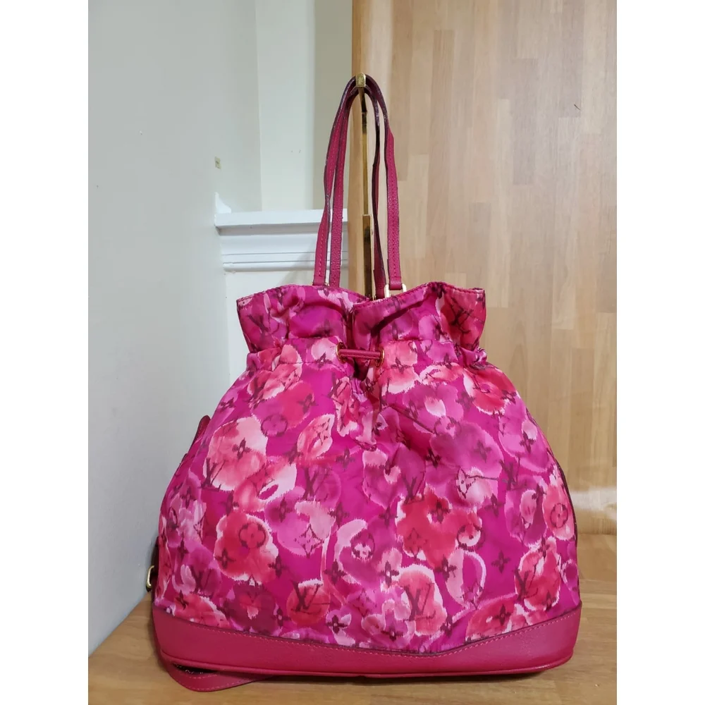 LOUIS VUITTON Limited Edition Indian Rose Monogram Ikat Floral Nylon Noe…